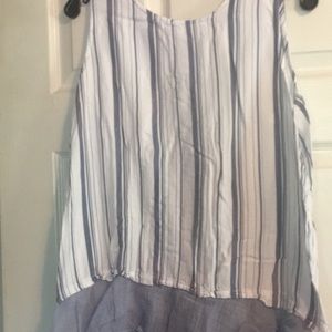 💋Cupio blue and white top